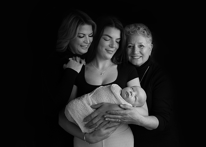 generational photo with grandparents session with Uckfield newborn photographer Jo Page