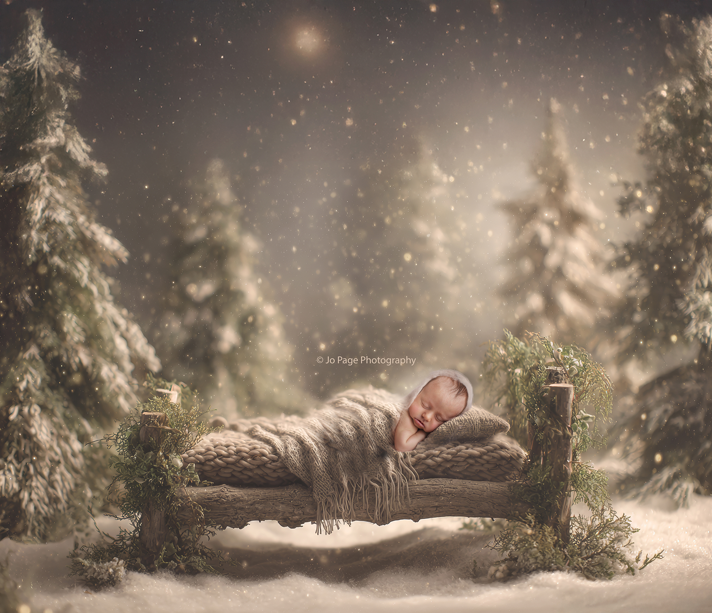 Uckfield Newborn Photographer Jo Page Captures Baby in Bed Sleeping