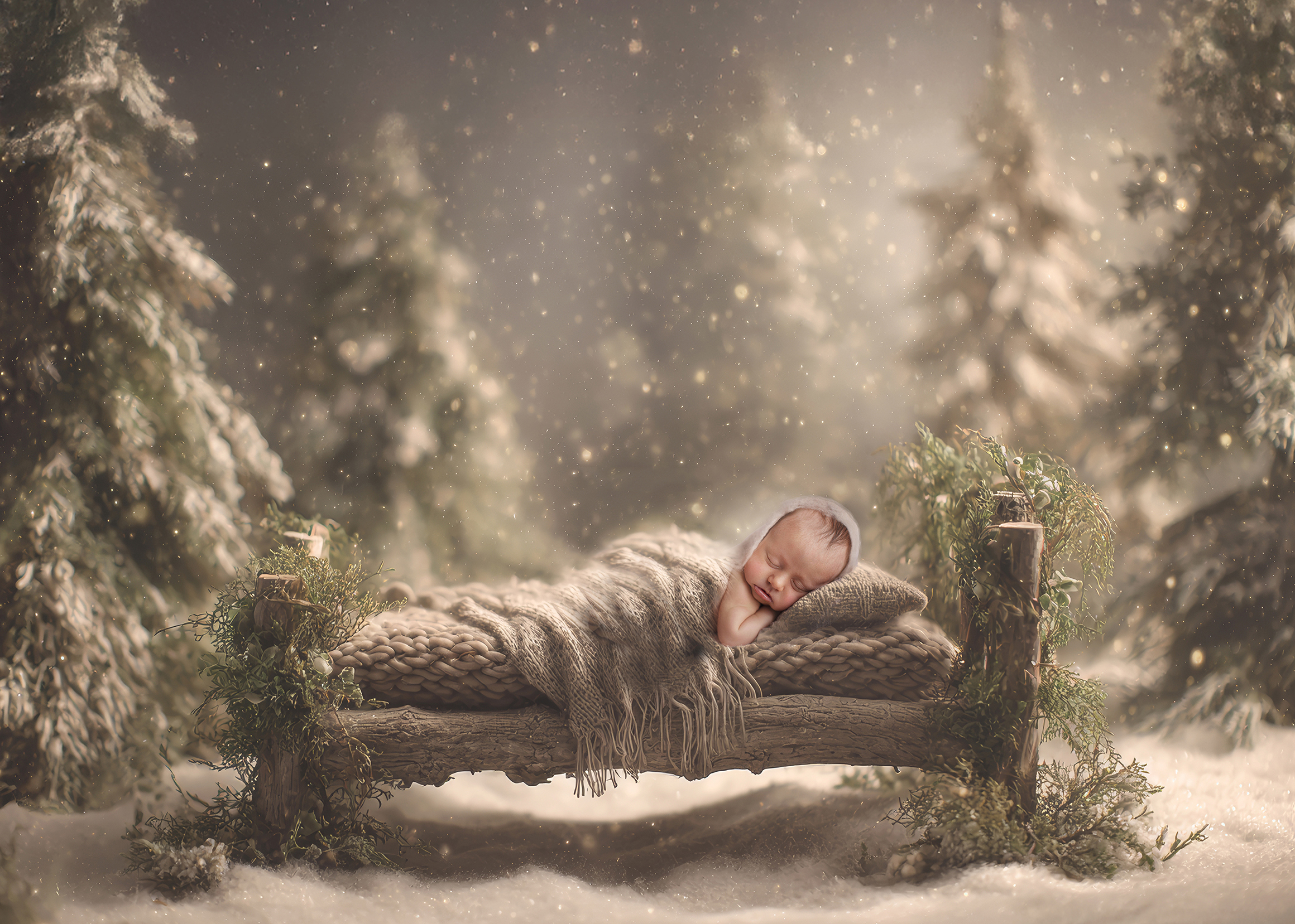 Uckfield newborn photographer baby in woods sleeping